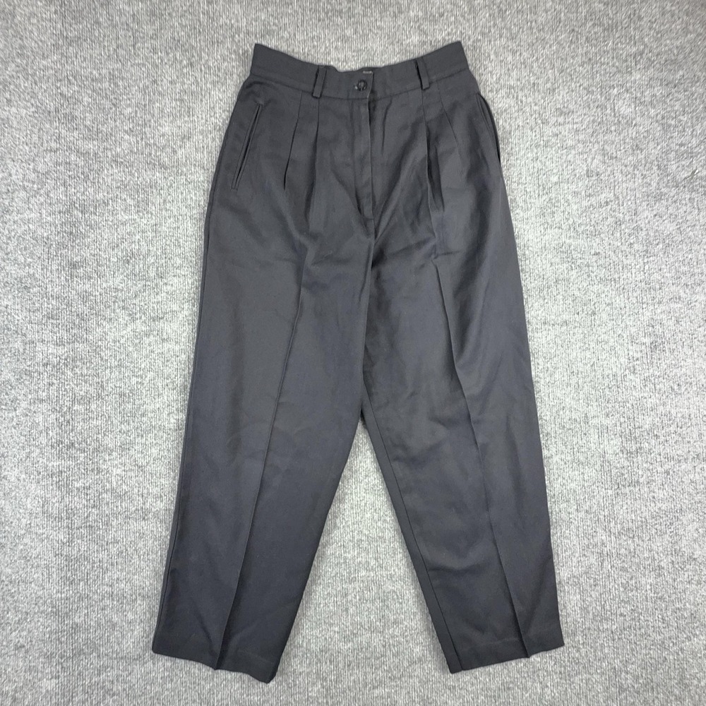 Vintage Signature Expressions Dress Pants Womens 8 Petite Black Crepe Lined USA